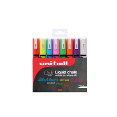 uni-Ball 5M Liquid Chalk Markers - Assorted - Pack 8
